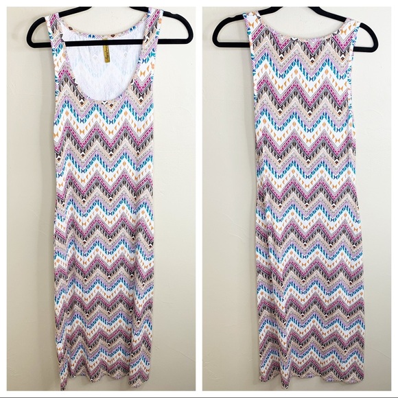 Rachel Pally Colorful Chevron Boho Tank Dress - Picture 1 of 5